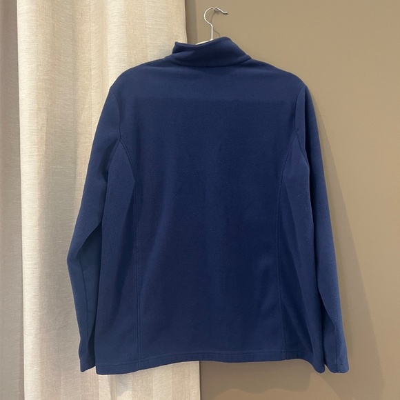 Lands' End Kids Lightweight Navy Fleece Quarter Zip Pullover, Size 14/16 - Picture 3 of 9